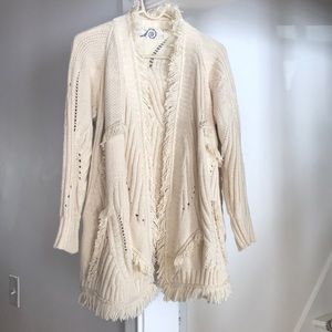 Anthropologie cream cardigan. Sz small.